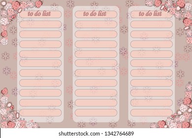 Page for the diary with graphs to record their Affairs. Against the background of female beauty.