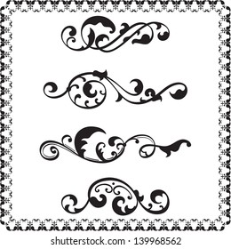 Page divide set isolated on white