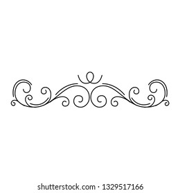 Page divider and design element. Filigree page decoration. Vector illustration isolated on white background