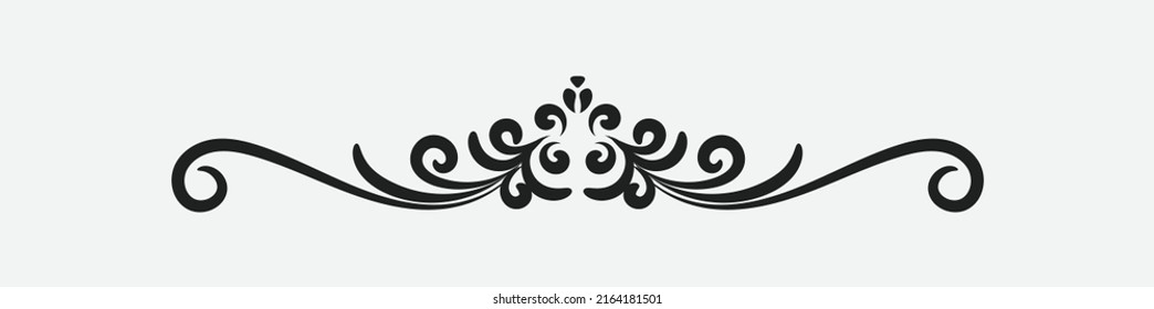 page divider. text divider. Calligraphic ornament. Vintage Decorations. Vector isolated illustration.