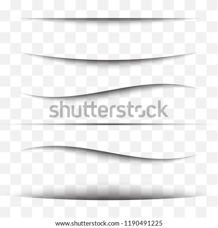 Page divider. Transparent realistic paper shadow effect set. Web banner. Element for advertising and promotion. Vector illustration for your design, template and site.
