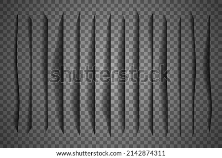Page divider with transparent shadows isolated. Pages separation vector set. Transparent shadow realistic illustration

