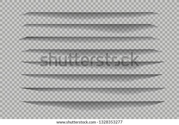 Page
divider with transparent shadows isolated. Pages separation vector
set. Transparent shadow realistic
illustration