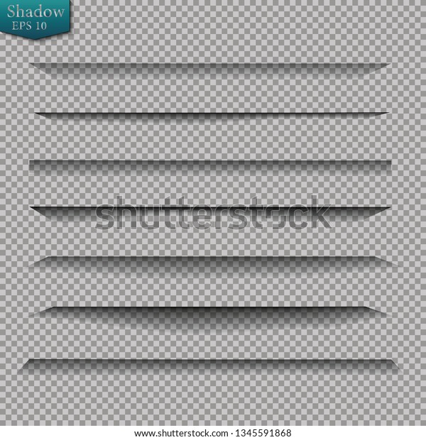 Page\
divider with transparent shadows isolated. Pages separation vector\
set. Transparent shadow realistic\
illustration