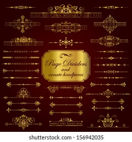 Page Dividers and ornate headpieces in gold