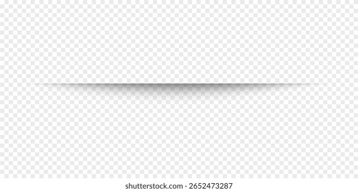 Divisores de página com sombras transparentes, isolados. Conjunto de vetores de separação de páginas. Efeitos de sombra de papel realísticos transparentes. Banner da Web. Elemento para sombra do quadro. Design vetorial para site, texto, borda