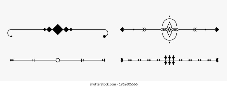 Page Dividers Vector Set. Floral Dividers Elements Collection Decoration Pack. Vintage Ornamets Classic Lines For Frames And Borders. Vector Caligraphy Lines Set