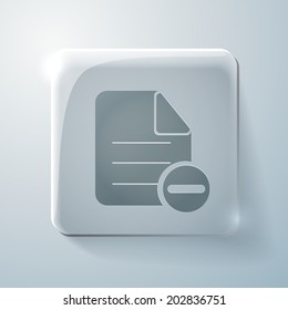 page of the document. Glass square icon with highlights