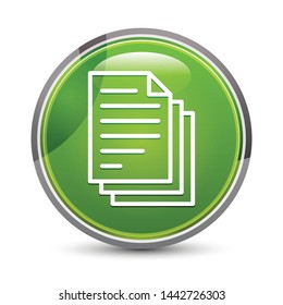 Page documents icon isolated on elegant green round button vector illustration