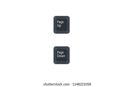 Page Up and Page Down computer key button vector isolated on white background.