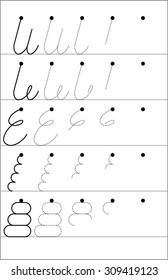 Page with exercises for young children in line drawing. Developing skills for writing and drawing. Vector image.