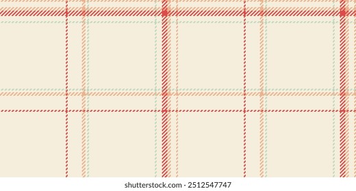 Page fabric tartan pattern, editable plaid background seamless. Detailed texture check vector textile in antique white and orange colors palette.