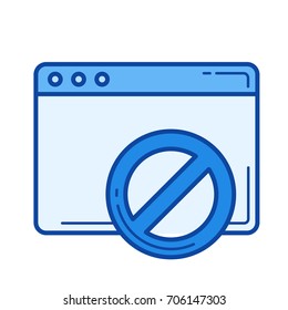 Seite verboten Vektorgrafik-Symbol einzeln auf weißem Hintergrund. Seite verboten Zeile Symbol für Infografik, Website oder App. Blaues Symbol für ein Gittersystem.