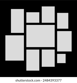 page grid layout abstract photo frames and digital photo wall template
