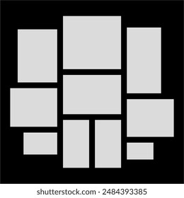 page grid layout abstract photo frames and digital photo wall template