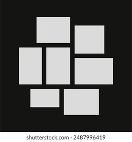 page grid layout abstract photo frames and digital photo wall template