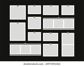Diseño de cuadrícula de página Marcos de fotos abstractos y Plantilla digital de pared de fotos