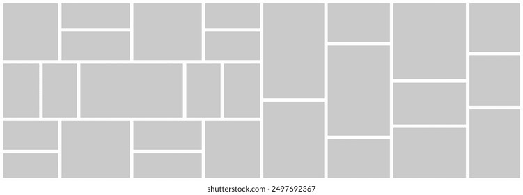 page grid layout abstract photo frames and digital photo wall template