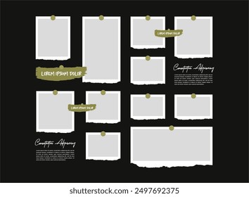 Seitenraster Layout abstrakte Fotorahmen und digitale Fotowand Vorlage