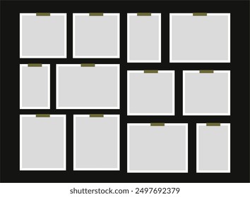 Diseño de cuadrícula de página Marcos de fotos abstractos y Plantilla digital de pared de fotos