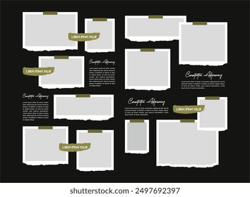 page grid layout abstract photo frames and digital photo wall template