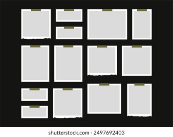 page grid layout abstract photo frames and digital photo wall template