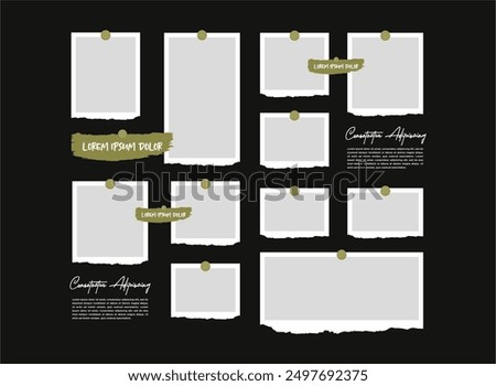 page grid layout abstract photo frames and digital photo wall template