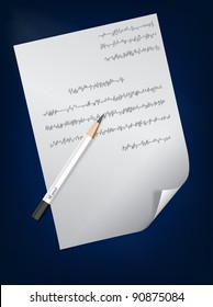 Una página de texto escrito a mano y un lápiz en ella