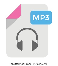 A page with the headphone image and giving the idea of audio file 