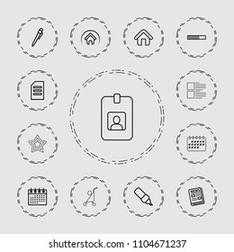 Page icon. collection of 13 page outline icons such as calendar, paper, pen, loading, news, home, baby stroller, menu, clipboard. editable page icons for web and mobile.