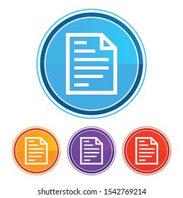 Page icon flat design round buttons set illustration design isolated on white background