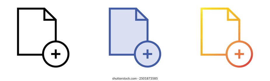 page icon. Linear, Blue Fill and Gradient Style Design Isolated On White Background