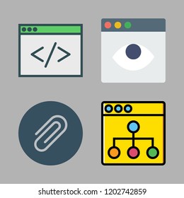 page icon set. vector set about browser and paper clip icons set.