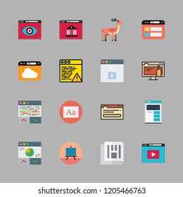 page icon set. vector set about newspaper, antelope, text editor and canvas icons set.