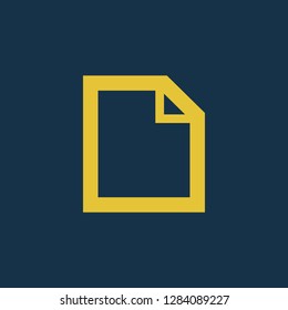 Page icon, page symbol. Flat vector sign isolated on blue background. Simple vector illustration for graphic and web design.