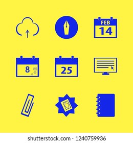 page icon. page vector icons set computer cursor, paper clip, march calendar and upload