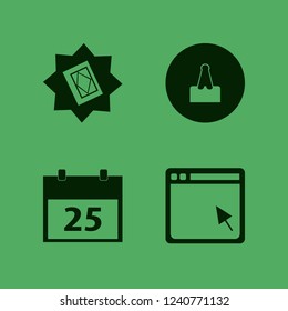 page icon. page vector icons set calendar, browser, holy quran and paper clip