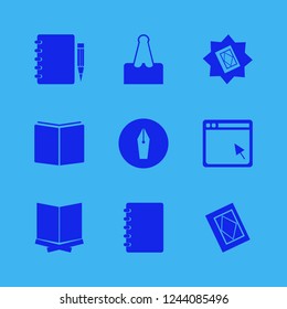 page icon. page vector icons set notebook pencil, holy quran, paper clip and browser