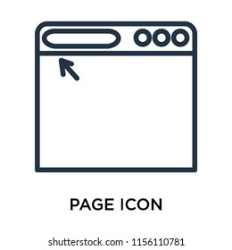 Page icon vector isolated on white background, Page transparent sign , thin symbol or stroke element design in outline style