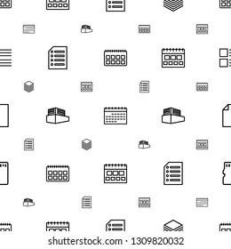 page icons pattern seamless white background. Included editable outline calendar, paper, documents box, memory card, menu icons. page icons for web and mobile.