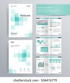 layout de página para perfil da empresa, relatório anual, folheto e modelo de layout do folheto. Com elemento gráfico info e tamanho do vetor A4 para editável