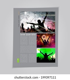 Page layout design. Editable vector