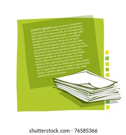 page layout design - incl. stack of paper icon (contains transparency)
