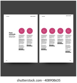 Page Layout Design for Magazine or Brochure (Vector Illustration)