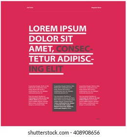 Page Layout Design for Magazine or Brochure (Vector Illustration)