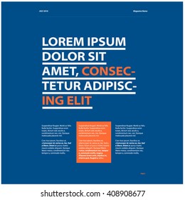Page Layout Design for Magazine or Brochure (Vector Illustration)