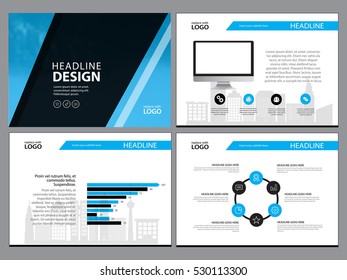 Modelo de design de layout de página para apresentação e brochura, Relatório anual, página de folheto com design de elementos infográficos