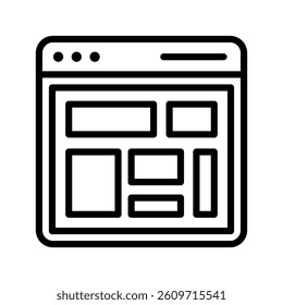 Page Layout Line Vector Illustration On White Background.