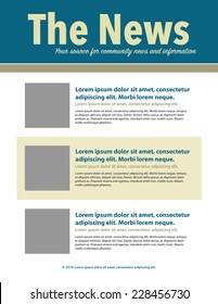 Page layout newsletter for use with business or nonprofit