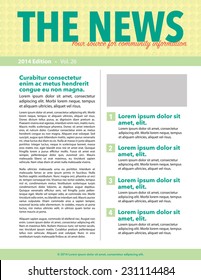 Page layout newsletter for use with business or nonprofit